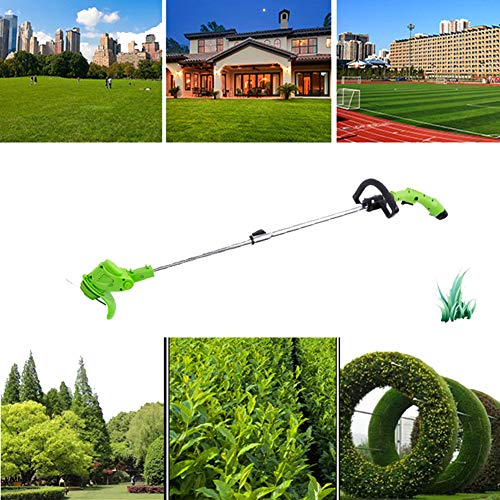 Cordless Grass Brush Cutter,String Trimmer,Weed Eater with 3 Kinds Blade Head Lightweight 12V,4.0ah Lithium Battery Powered and Charger,Cutting Diameter 15cm
