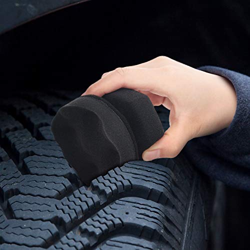 3 Pieces Tire Shine Applicator Tire Dressing Applicator Pads Tire Sponge Applicator Foam Tire Gel Wet Applicator Car Detailing Reusable Cleaning Supplies for Tire Shine (Gray,3.15 Inch)