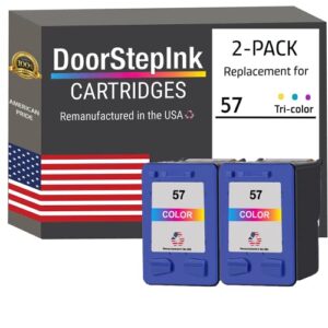 doorstepink remanufactured in the usa ink cartridge replacements for hp 57 2 color c6657 for hp deskjet 450 5150 5550 5650 officejet 4110 4215 5505 5510 photosmart 7150 7260 7350 psc 1110 1118 1200