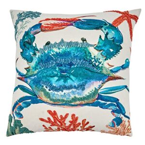 SARO LIFESTYLE Enchantment Sea Collection Crab Throw Pillow with Poly Filling, 20", Multi