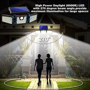 AmeriTop Bundle - 2 Pack Black LED Solar Motion Sensor Lights & 2 Pack White LED Solar Motion Sensor Lights; 128 LED 800LM, 3 Adjustable Heads, 270° Wide Angle Illumination, IP65 Waterproof