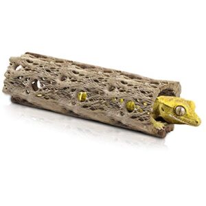 meric cholla cave for crested gecko, raw wooden log, 1 piece per pack