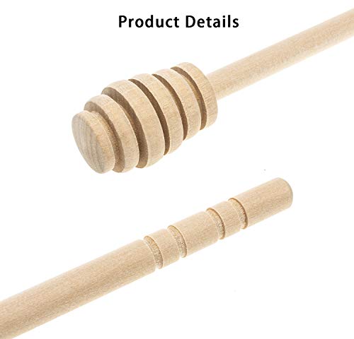 GIYOMI Wooden Honey Dipper Stick for Honey Jar Dispense Drizzle Honey,2 Pcs 6.3 Inch / 16cm Honey Dippers Sticks-Honeycomb Stick-Wooden Honey Spoon