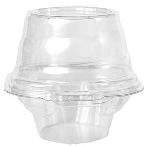 Alipher Plastic Cupcake Containers Clear Cupcake Boxes Disposable Cupcake Carrier Safety Cupcake Muffin Storage Holder 10PCS (1Compartement)