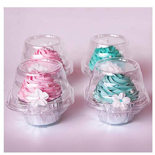 Alipher Plastic Cupcake Containers Clear Cupcake Boxes Disposable Cupcake Carrier Safety Cupcake Muffin Storage Holder 10PCS (1Compartement)