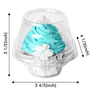 Alipher Plastic Cupcake Containers Clear Cupcake Boxes Disposable Cupcake Carrier Safety Cupcake Muffin Storage Holder 10PCS (1Compartement)