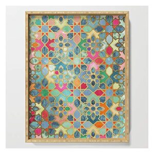 society6 gilt & glory - colorful moroccan mosaic by micklyn serving tray (18" x 14" x 1.75")