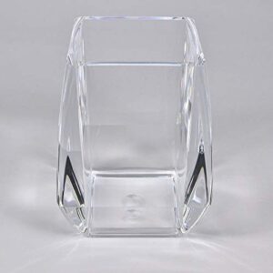 COM. TOP - Acrylic Pen Holder, Clear Desk Pen Cup, Office Supplies, Stationery Organizer, Makeup Brush Holder