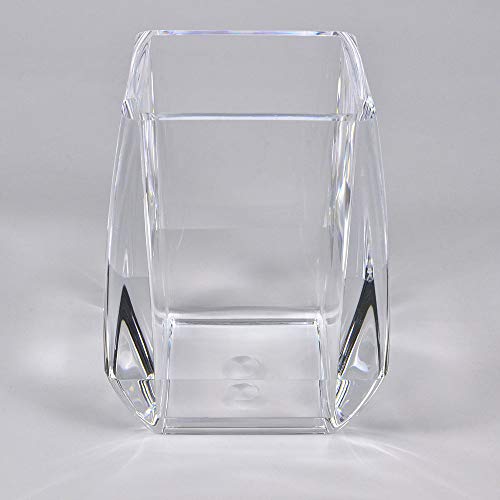 COM. TOP - Acrylic Pen Holder, Clear Desk Pen Cup, Office Supplies, Stationery Organizer, Makeup Brush Holder