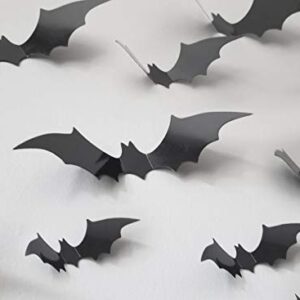 Halloween Bats Wall Decals 77pcs Bat Wall Stickers Halloween 3D Bats for Wall Decoration 4 Size