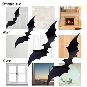 Halloween Bats Wall Decals 77pcs Bat Wall Stickers Halloween 3D Bats for Wall Decoration 4 Size