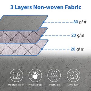 Fixwal Clothes Storage Bags 6 Pack 90L Large Capacity Storage Container for Comforter, Clothing, Blankets, Bedding, Foldable Closet Organizer Storage Bins with Sturdy Zipper Reinforced Handle, Grey