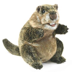 folkmanis groundhog hand puppet,brown; tan; white