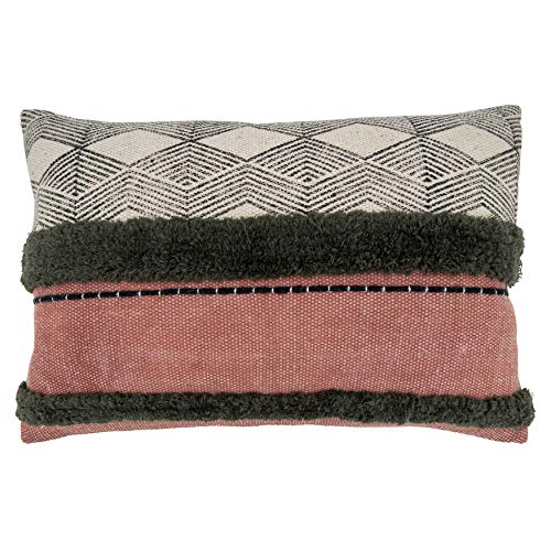 Printed and Tufted Modern Poly Filled Throw Pillow