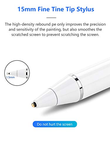 Stylus Pens for Touch Screens,Stylus Pencil Compatible for Apple,Active Pencil Smart Digital Pens Fine Point Stylist Compatible with iPhone iPad Pro Air Mini and Other Tablets (White)