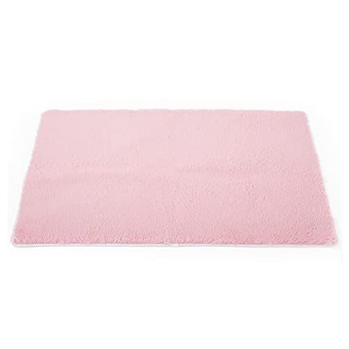 TTLOJ Rectangle Kids Rug for Tent Gift, Area Rug for Kids Play Tent, Rug for Kids Playhouse for Nursery Baby Room, Children Room Home Decor Dormitory Soft Velvet-Pink 50.5" Lx38.5 W