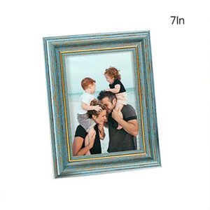 panow vintage photo frame, 7x9 retro antique picture frame high definition plexi-glass display for tabletop wall mount home decoration, friends gift