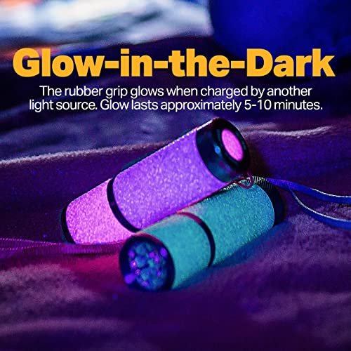LUXPRO LP395 Gels Glow-in-the-Dark LED Flashlight (Purple, Blue, Teal)