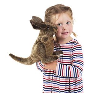 Folkmanis Small Kangaroo Hand Puppet, Brown; Tan, 1 EA