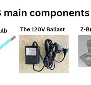 120V 14" Bulb UV Lamp Coil Cleaner for A/C HVAC with Germicidal Bulb and Magnet - Requires 120 Volts Power Input