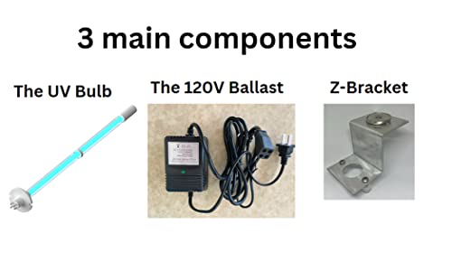 120V 14" Bulb UV Lamp Coil Cleaner for A/C HVAC with Germicidal Bulb and Magnet - Requires 120 Volts Power Input