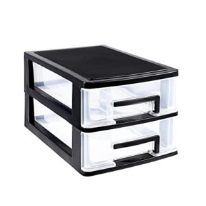 besportble double layer plastic drawer type closet portable drawer type storage organizer cabinet multifunction transparent craft storage box cabinet (6.1 * 8.3 * 5.1in)