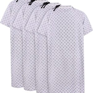 Utopia Care 4 Pack Cotton Blend Unisex Hospital Gown, Back Tie, 45" Long & 61" Wide, Patient Gowns Comfortably Fits Sizes up to 2XL