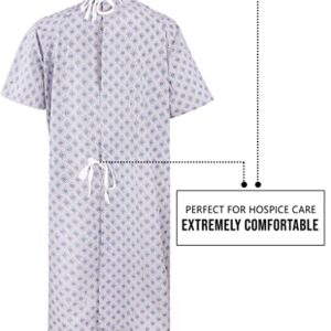 Utopia Care 4 Pack Cotton Blend Unisex Hospital Gown, Back Tie, 45" Long & 61" Wide, Patient Gowns Comfortably Fits Sizes up to 2XL