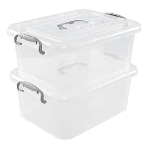 ortodayes clear storage boxes with lids, 8 liter storage bins set of 2