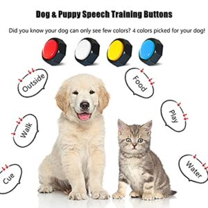 RIBOSY Set of 4, Dog Speech Training Buzzers, Recordable Buttons - Train Your Dog to Voice What They Need