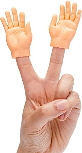 2pcs Finger Hands Finger Puppets | Soft Vinyl Little Finger Puppet Party Favors Novelty Gag Toys Practical JokeToy | Sarcastic Toys for a Crazy Game Night with Friends | White Skin Tone