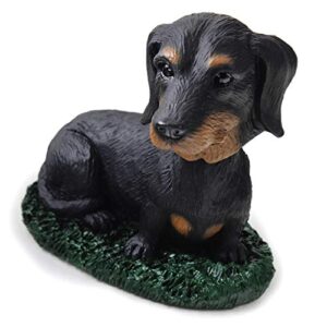 animal den dachshund black/tan dog bobblehead figure for car dash desk fun accessory