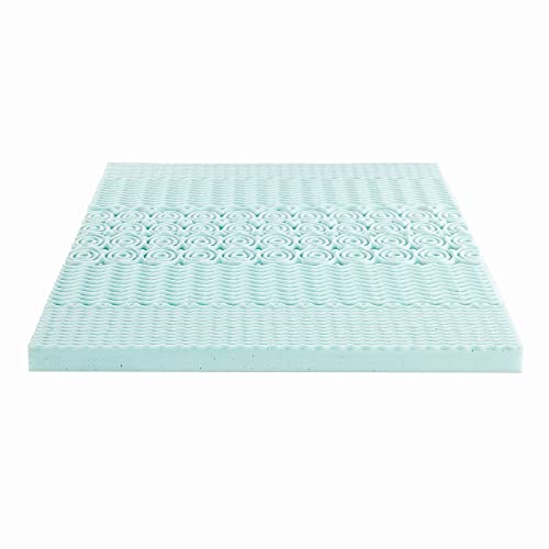Mellow 4 Inch 5-Zone Memory Foam Mattress Topper, Cooling Gel Infusion, Full
