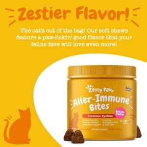 Zesty Paws Aller-Immune Soft Chews for Cats - with L-Lysine, EpiCor, Astragalus Root, Quercetin & Antioxidants - Advanced Functional Supplement for Cat Immune Support - Bacon Flavor - 60 Count