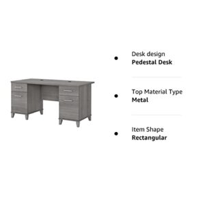 Bush Furniture Somerset 60W Office Desk with Drawers in Platinum Gray