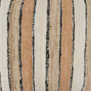 SARO LIFESTYLE Lynn Collection Striped Throw Pillow Cover, 16"x24", Natural