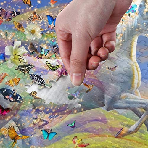 Unicorn Butterfly Jigsaw Puzzles 1000 Pieces for Adults 500 Pieces Art Project for Home Wall Decor 20.5 x 14.9 Inch