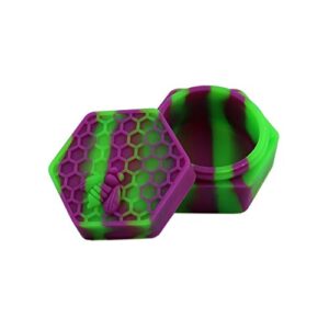 SZBS Silicone Wax Container 1pc 26ml Purple/Green Hexagon Non Sitck Sotrage Jar