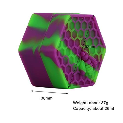 SZBS Silicone Wax Container 1pc 26ml Purple/Green Hexagon Non Sitck Sotrage Jar