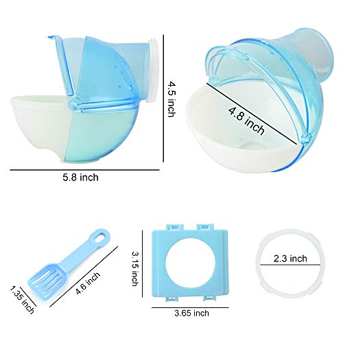 WishLotus Hamster Sand Bathroom, 3Pcs Detachable Plastic Hamster Sand Bath Container Small Pet Bathtub Extermal Toilet with Shovel and Cage Accessory for Hamster Guinea Pig Gerbil (Blue)