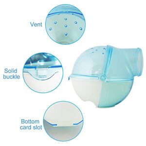 WishLotus Hamster Sand Bathroom, 3Pcs Detachable Plastic Hamster Sand Bath Container Small Pet Bathtub Extermal Toilet with Shovel and Cage Accessory for Hamster Guinea Pig Gerbil (Blue)