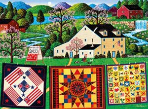 buffalo games - charles wysocki - the quiltmaker lady - 1000 piece jigsaw puzzle, green