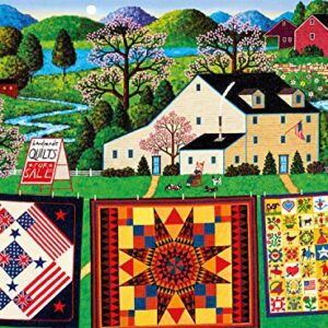 Buffalo Games - Charles Wysocki - The Quiltmaker Lady - 1000 Piece Jigsaw Puzzle, Green