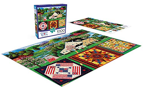 Buffalo Games - Charles Wysocki - The Quiltmaker Lady - 1000 Piece Jigsaw Puzzle, Green