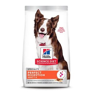 hill's science diet adult dry dog food, perfect digestion, chicken, brown rice, & whole oats recipe, 12 lb. bag