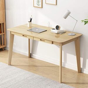 iotxy solid wood writing desk - home office workbench desk with drawer, laptop computer work study table