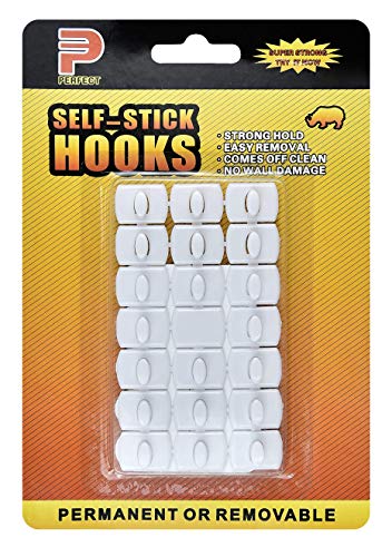 Self Adhesive Hooks Wall Hook Heavy Duty Waterproof for Bathroom Kitchen Coat Towel Robe Hanger (White 20 Pack)