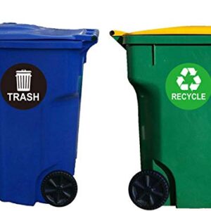 4"x4" Recycle Sticker Sign Trash Can Decal - 12 Recycling Trash Bin Labels Waterproof Organize & Coordinate Garbage Waste from Recycling (Recycle Trash, 4 inch)