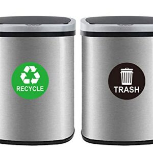 4"x4" Recycle Sticker Sign Trash Can Decal - 12 Recycling Trash Bin Labels Waterproof Organize & Coordinate Garbage Waste from Recycling (Recycle Trash, 4 inch)