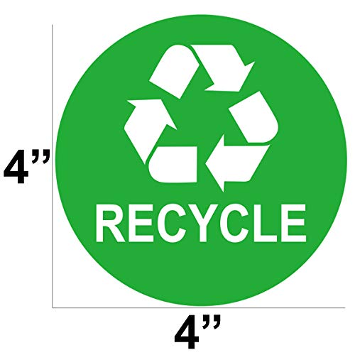 4"x4" Recycle Sticker Sign Trash Can Decal - 12 Recycling Trash Bin Labels Waterproof Organize & Coordinate Garbage Waste from Recycling (Recycle Trash, 4 inch)